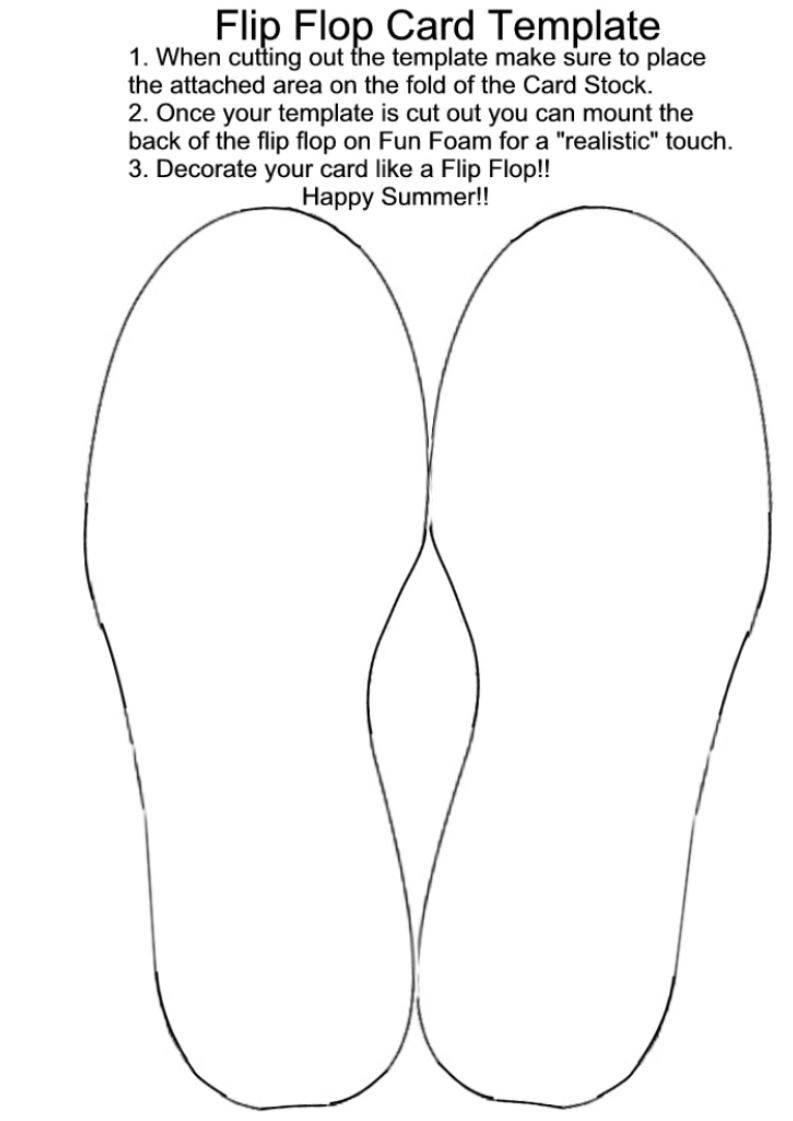 Template | Card Templates And Techniques | Card Templates, Templates - Free Printable Flip Flop Pattern