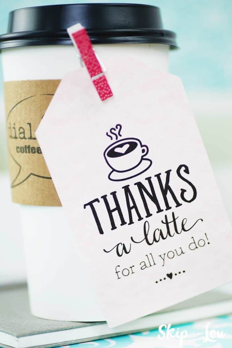 Thanks A Latte! Free Printable Gift Tags | Skip To My Lou - Thanks A Latte Free Printable Tag