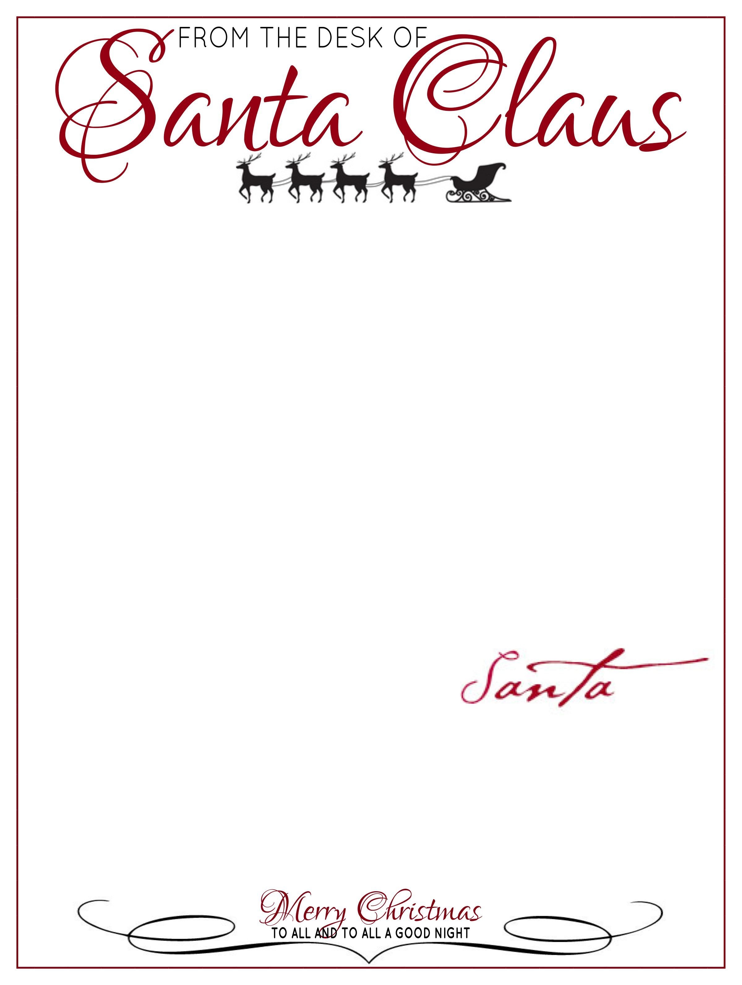 The Desk Of Letter Head From Santa Claus | Elf On The Shelf - North Pole Stationary Printable Free