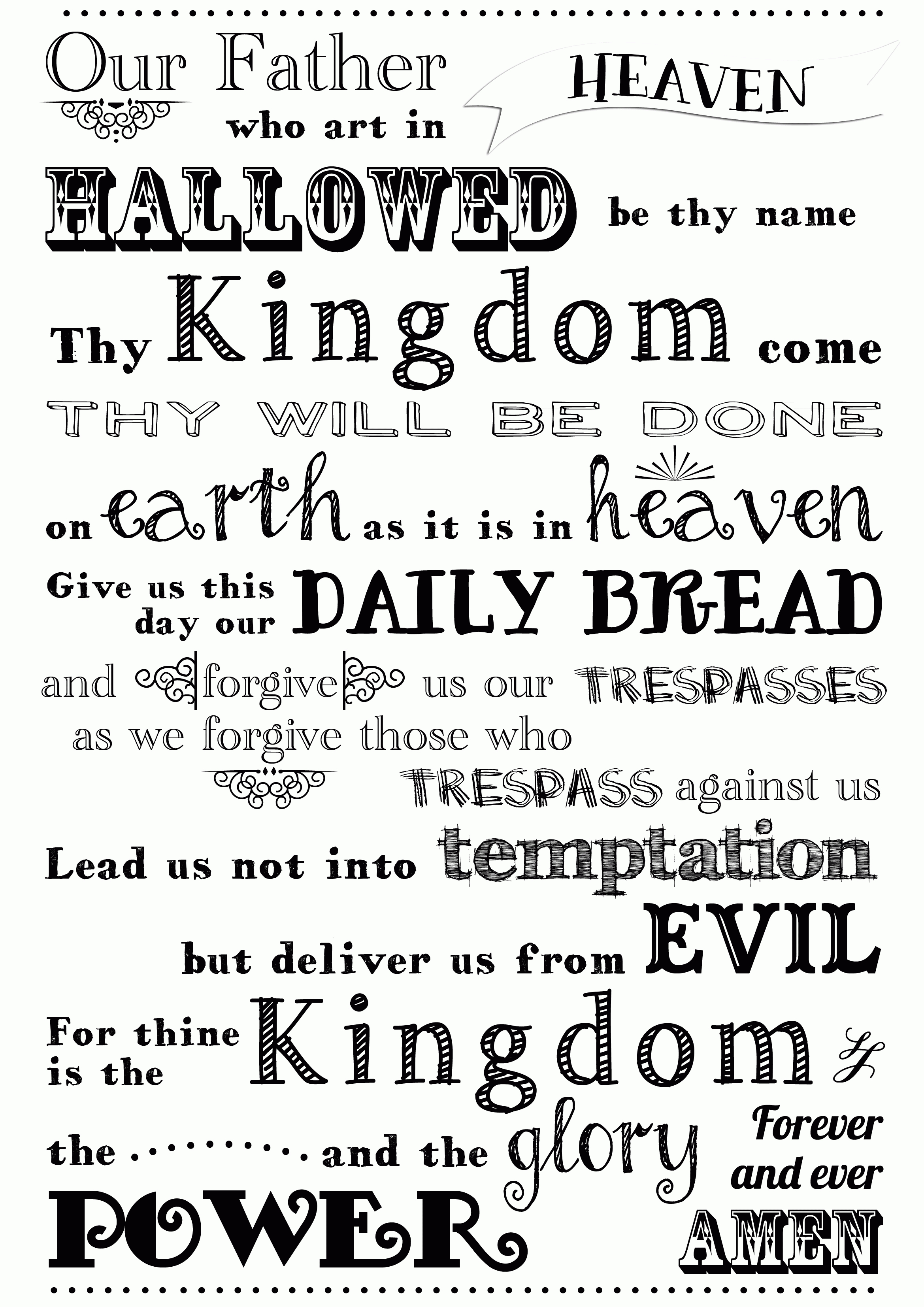 The Lord S Prayer Coloring Pages For Children - Coloring Home - Free Printable Lord&amp;amp;#039;s Prayer Coloring Pages