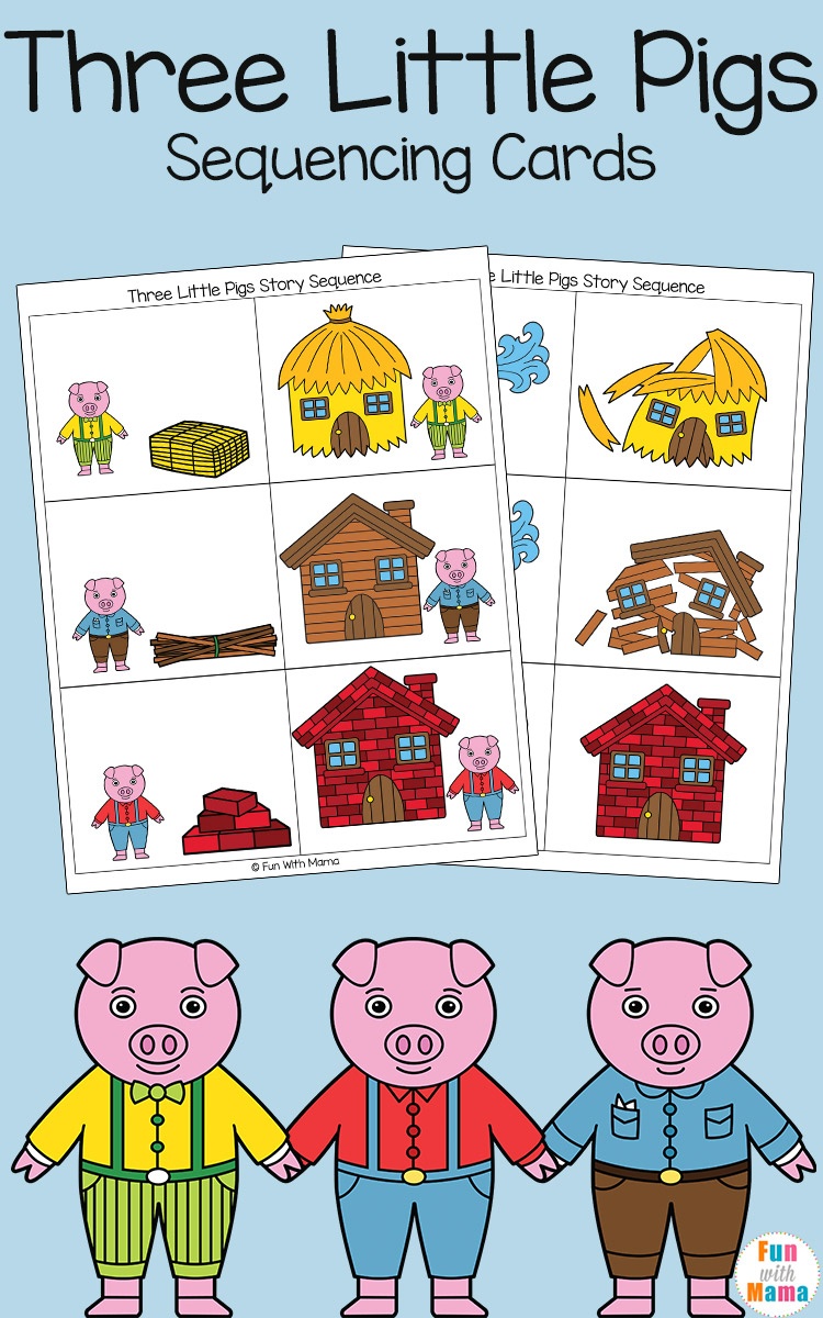 Three Little Pigs Sequencing Cards - Fun With Mama - Free Printable Sequencing Cards