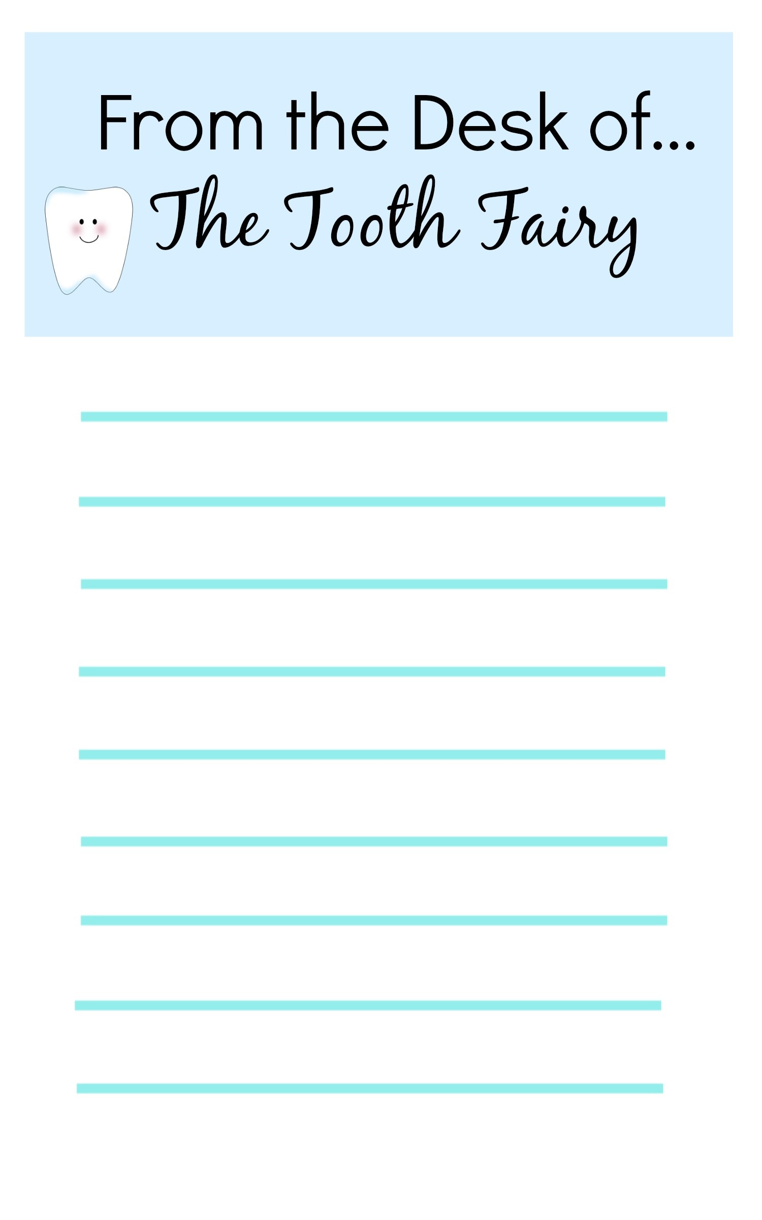 Tooth Fairy Ideas And Free Printables: Tooth Fairy Letterhead Report - Tooth Fairy Stationery Free Printable