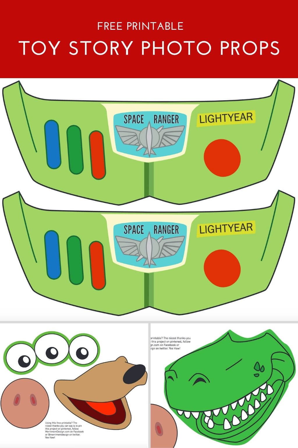 Toy Story Photo Booth Props {Free Printable Pdf} | Toy Story Party - Free Photo Booth Props Printable Pdf