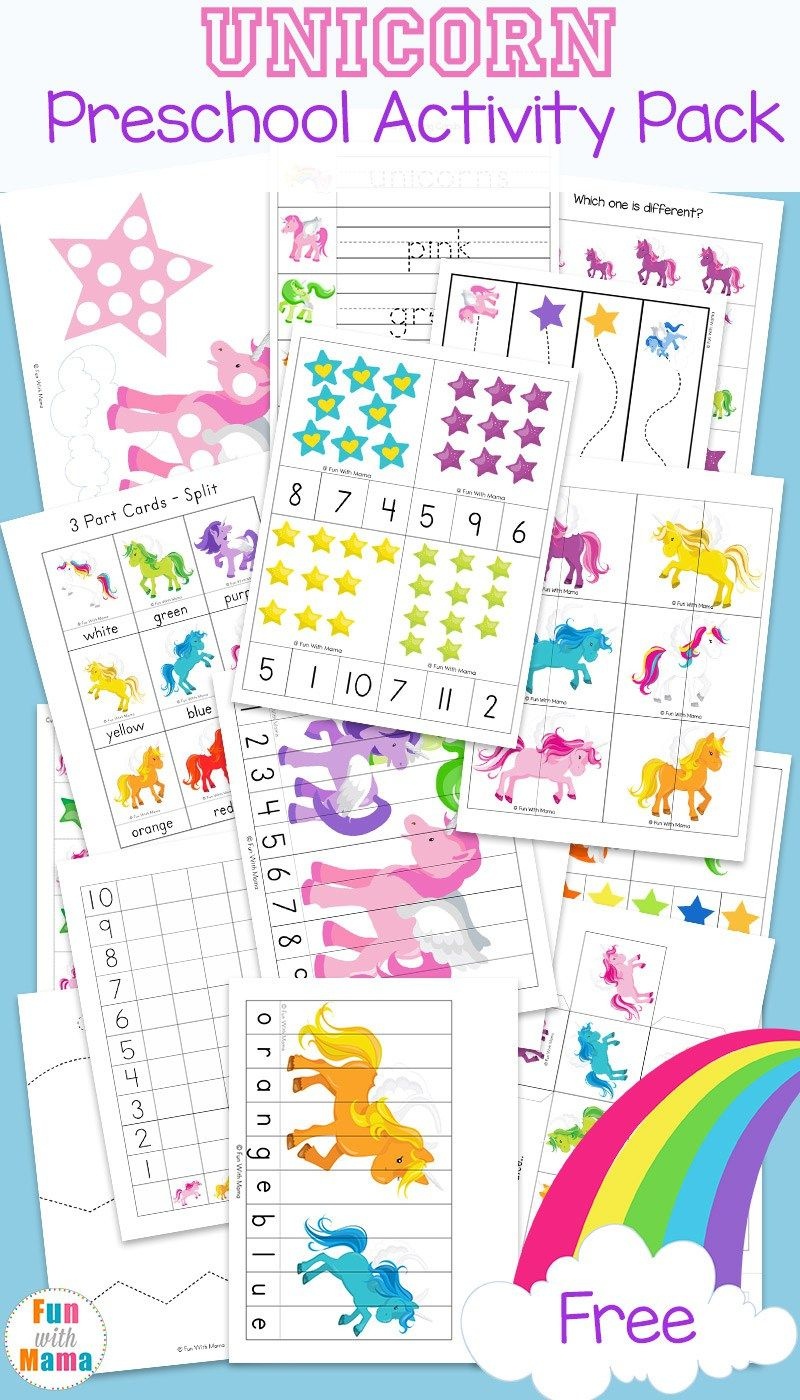 Unicorn Preschool Activity Pack | Free Printable Activities - Free Printable Learning Pages