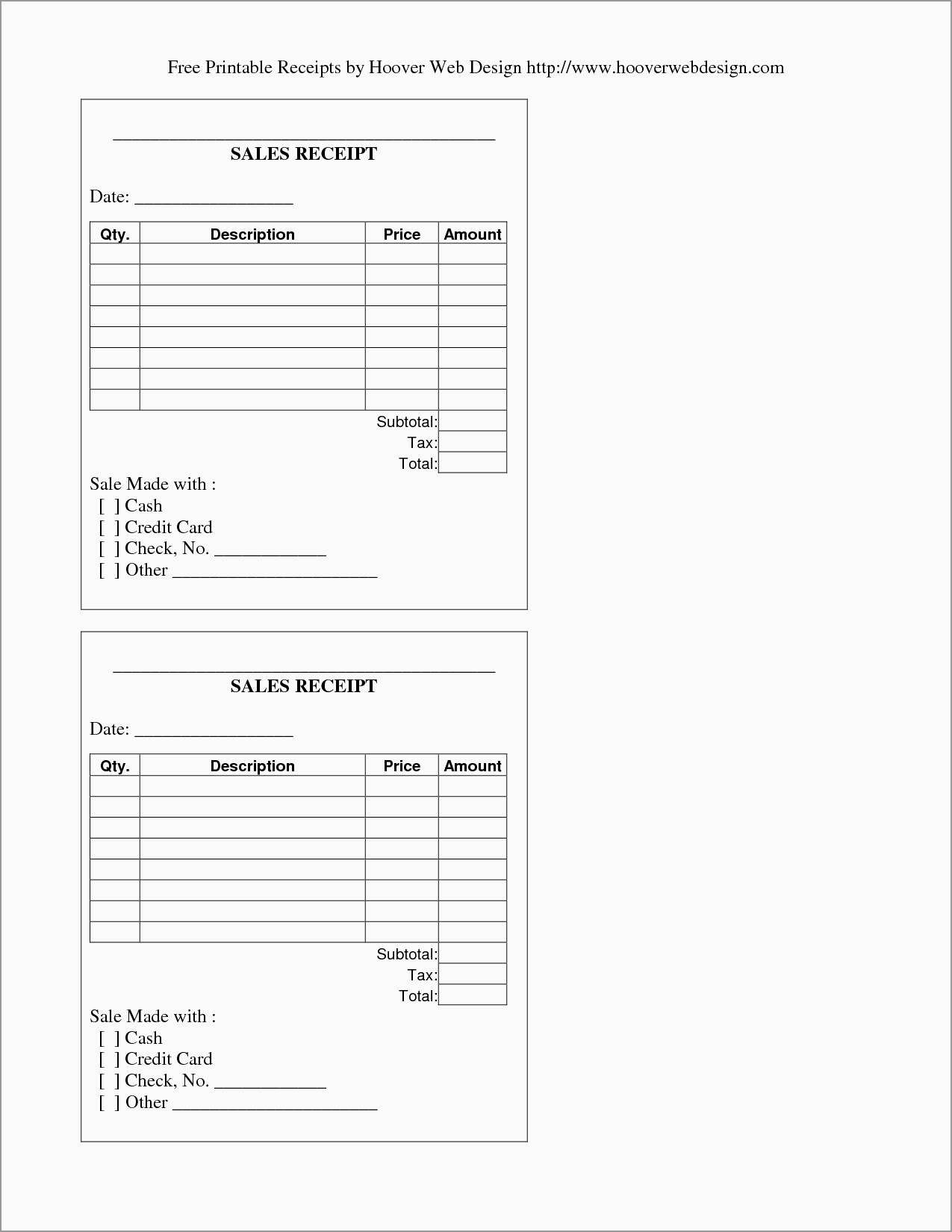 Unique Free Printable Blank Receipt Template | Best Of Template - Free Printable Sales Receipts Online