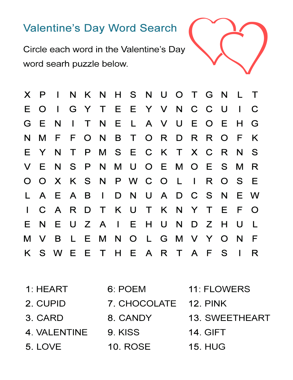 Valentine&amp;#039;s Day Word Search Puzzle: Free Worksheet For February 14 - Free Printable Word Puzzles