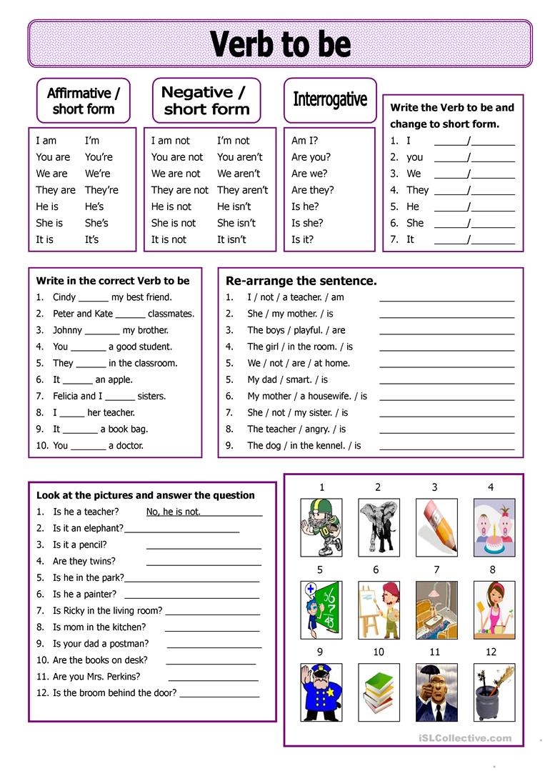 Verb To Be Worksheet - Free Esl Printable Worksheets Madeteachers - Free Printable English Lessons