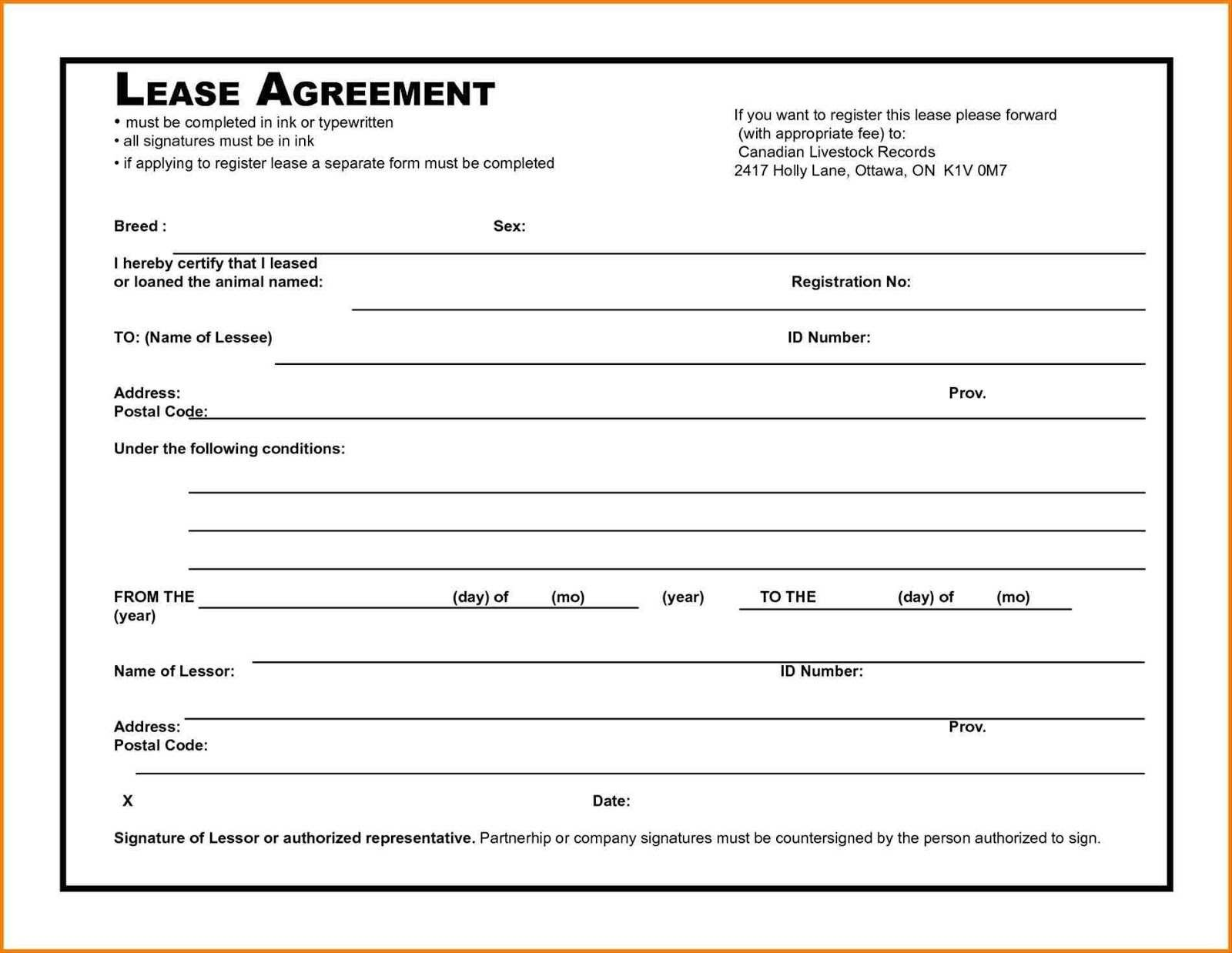 Free Printable Simple Lease Agreement