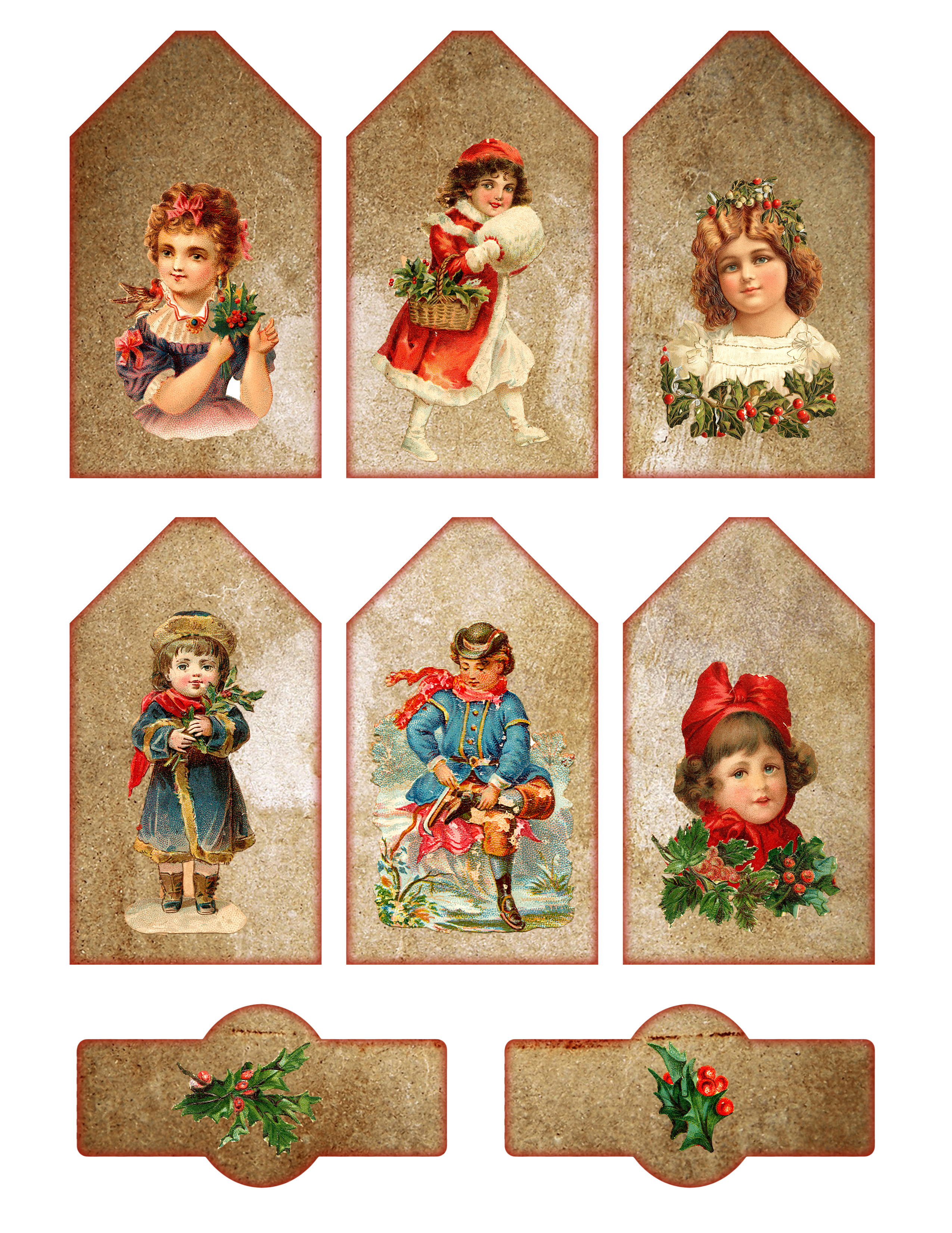 Vintage Printable Christmas Tags And Labels - The Graffical Muse - Free Printable Christmas Photo Collage