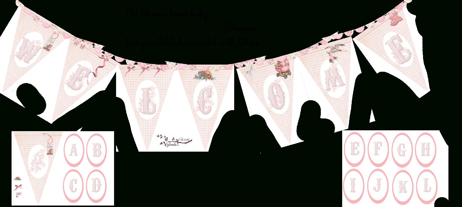 Welcome Home Baby-Girl Banner | Do It Yourself Today | Welcome Home - Baby Girl Banner Free Printable