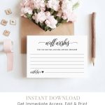 Well Wishes Printable, Wedding Advice Card Template For Newlyweds   Free Printable Bridal Shower Advice Cards