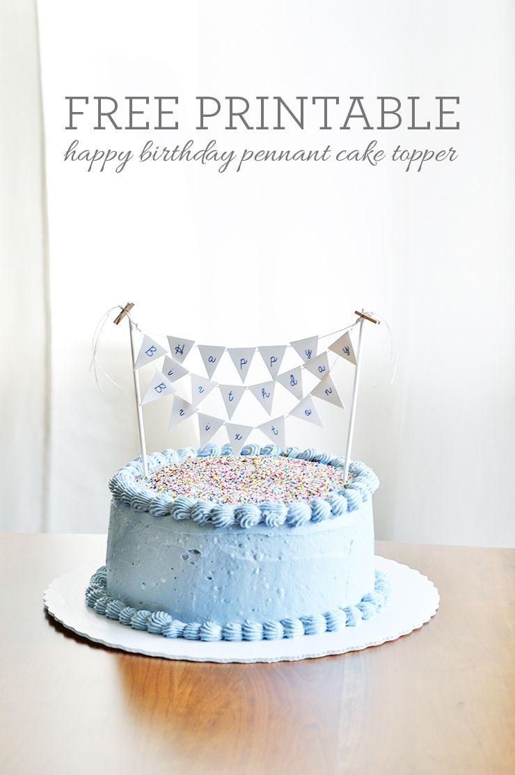 What&amp;#039;s Up With The Buells: Free Printable: Birthday Cake Pennant - Free Printable Pictures Of Birthday Cakes