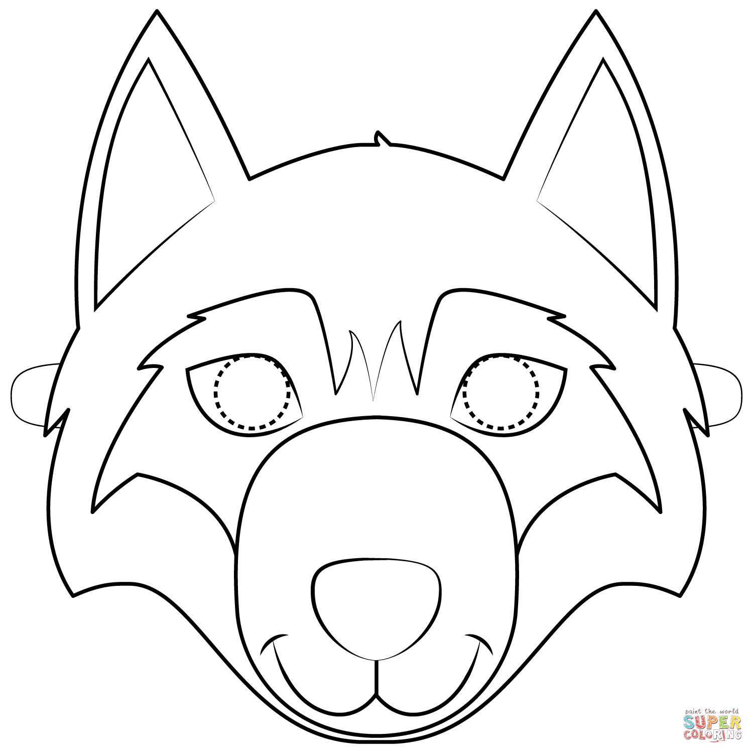 Wolf Mask Coloring Page | Free Printable Coloring Pages - Free Printable Wolf Mask