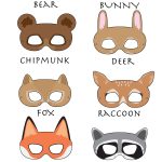 Woodland Forest Animals Printable Masks, Woodland Animal Mask, Bear   Free Printable Chipmunk Mask