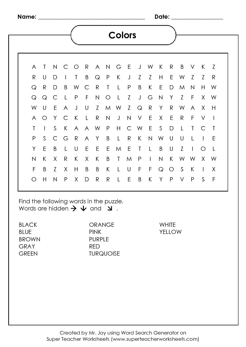 Word Search Puzzle Generator - 2Nd Grade Word Search Free Printable