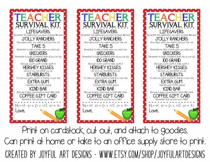 Teacher Survival Kit Free Printable