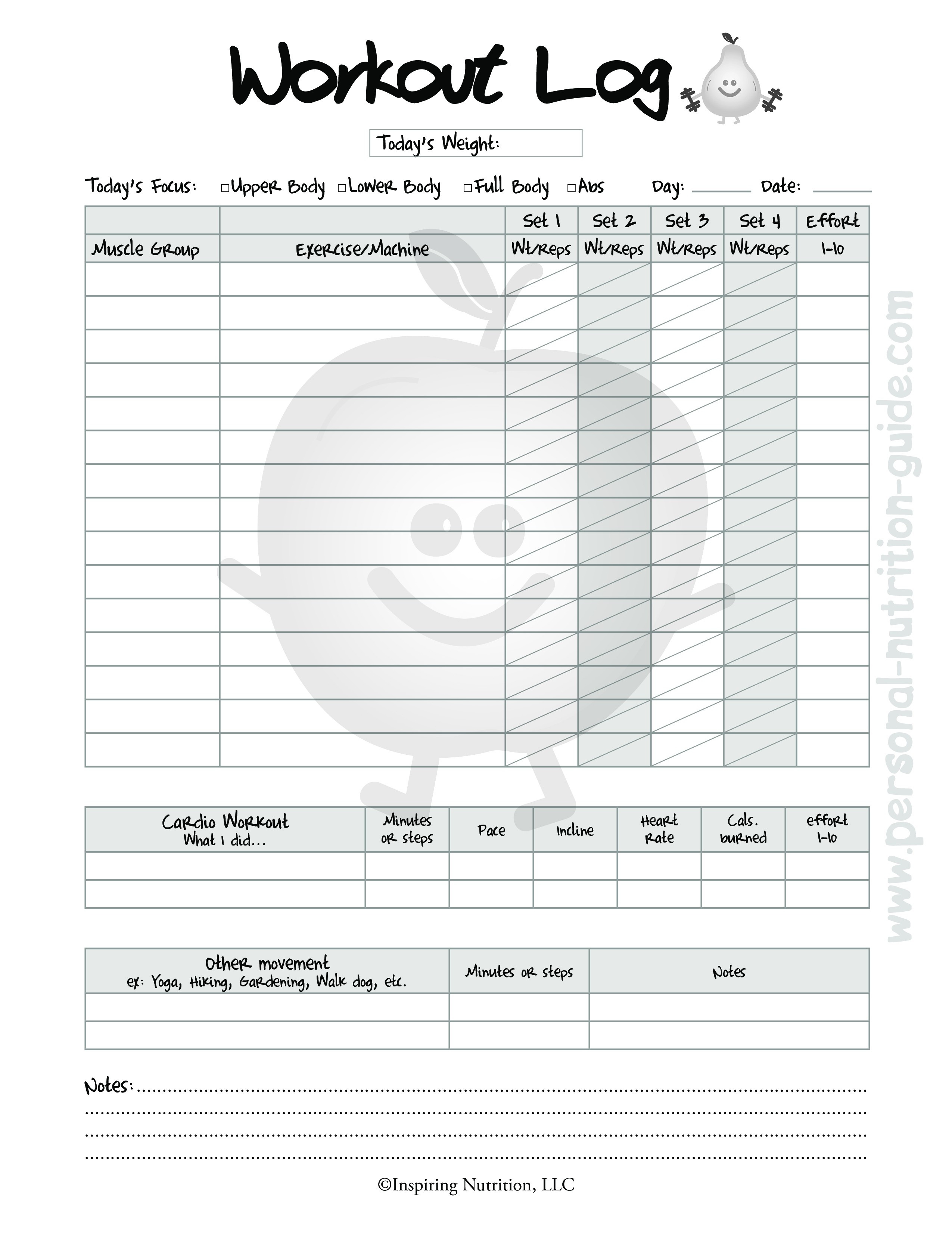 Unique Free Exercise Log Template Best Of Template Free Printable 