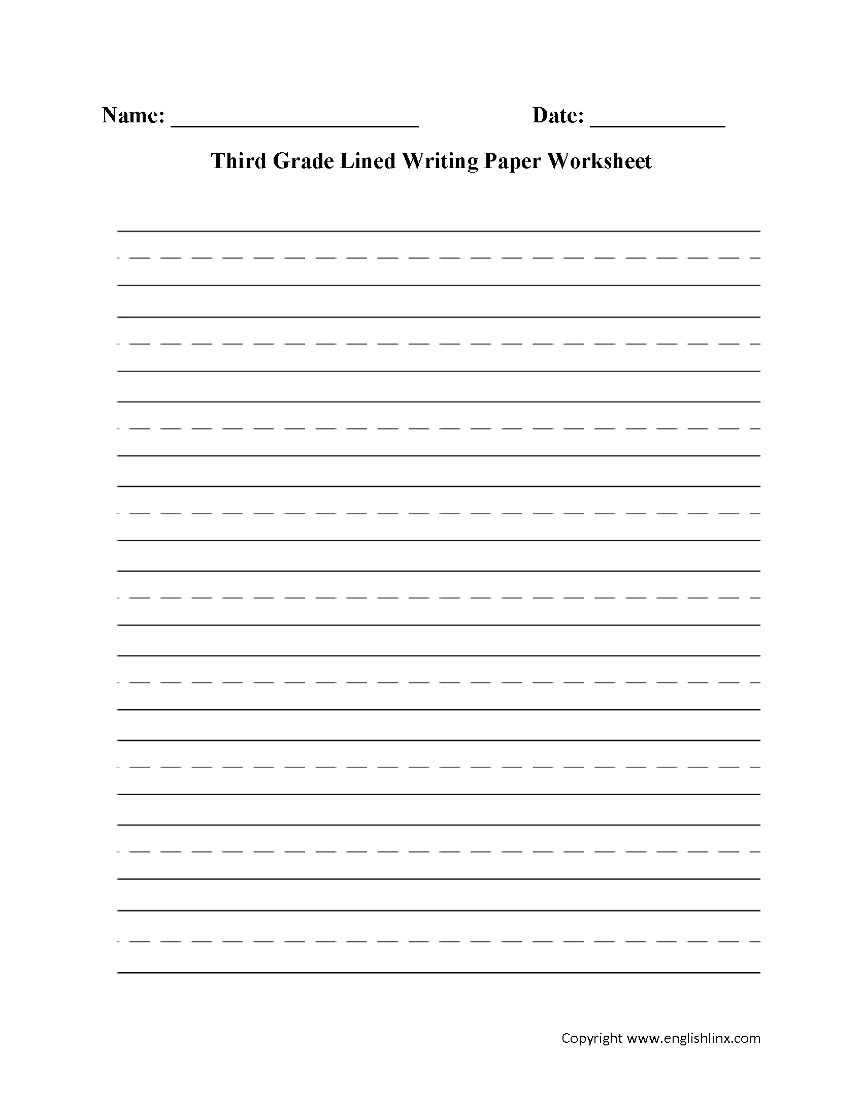 Writing Worksheets | Lined Writing Paper Worksheets - Free Printable Writing Paper For Adults