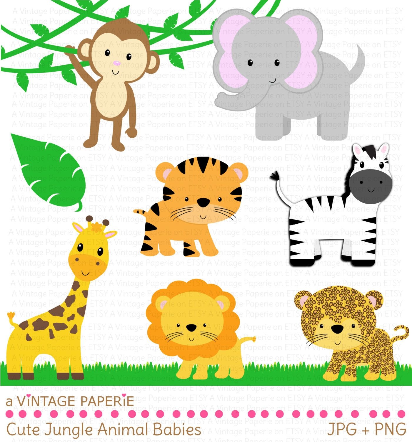 Zoo Animals Clipart - Free Large Images | First Birtday In 2019 - Free Printable Baby Jungle Animal Clipart