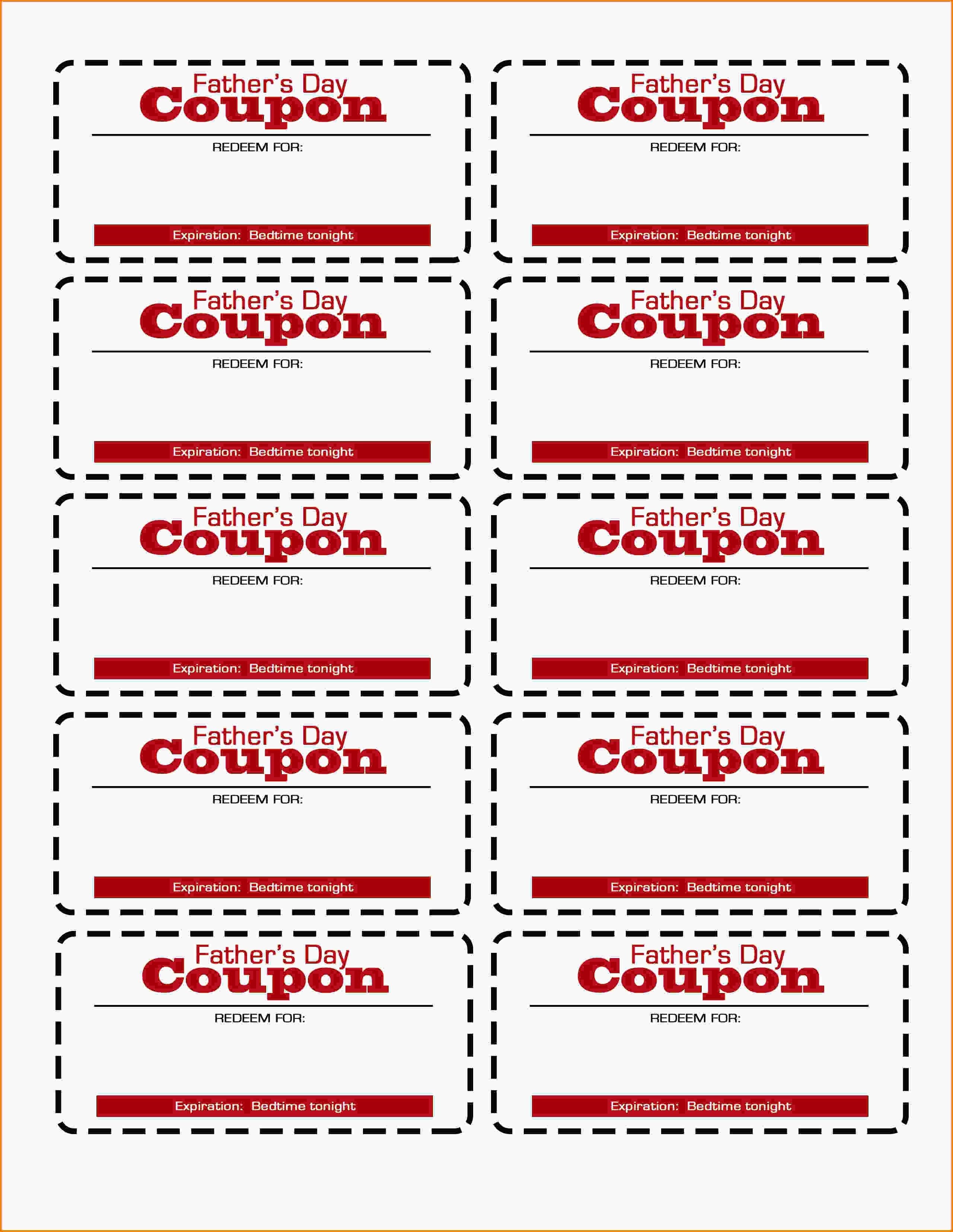 Blank Birthday Coupon Template Free