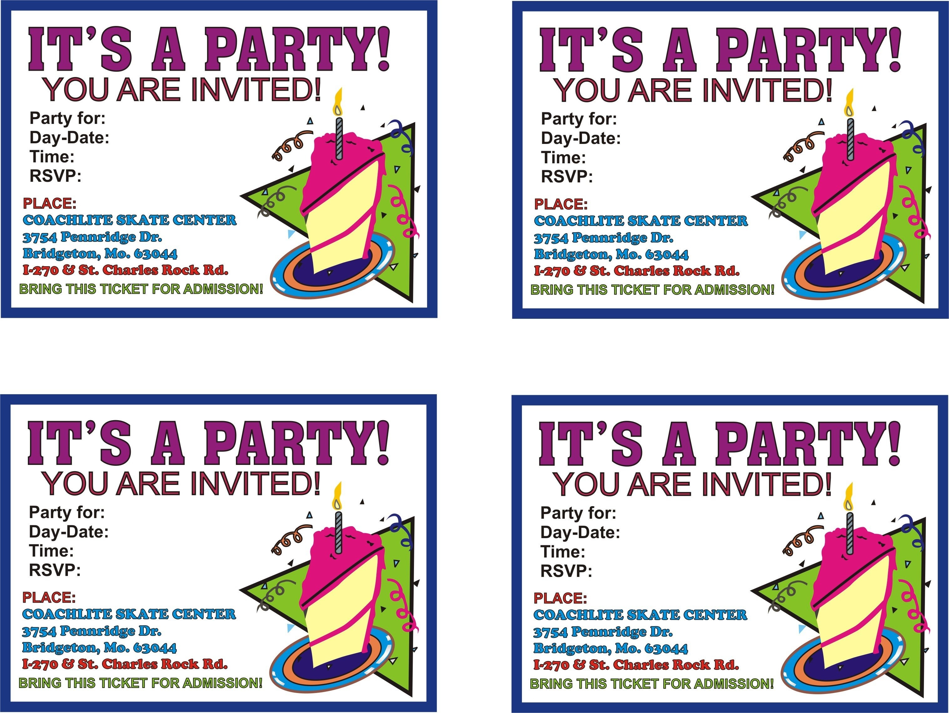 Free Online Party Invitations Printable