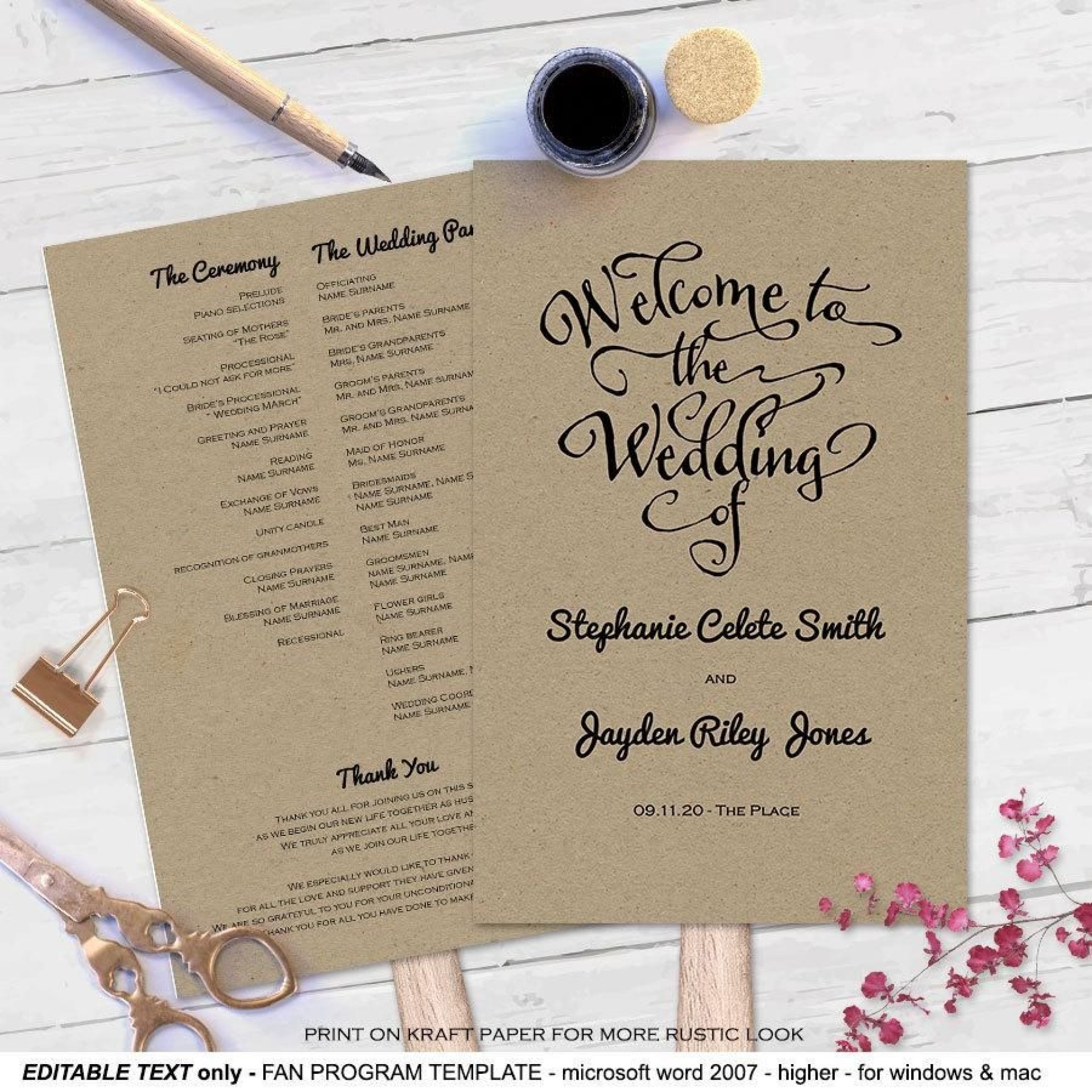  Free Printable Wedding Fan Templates Free Printable