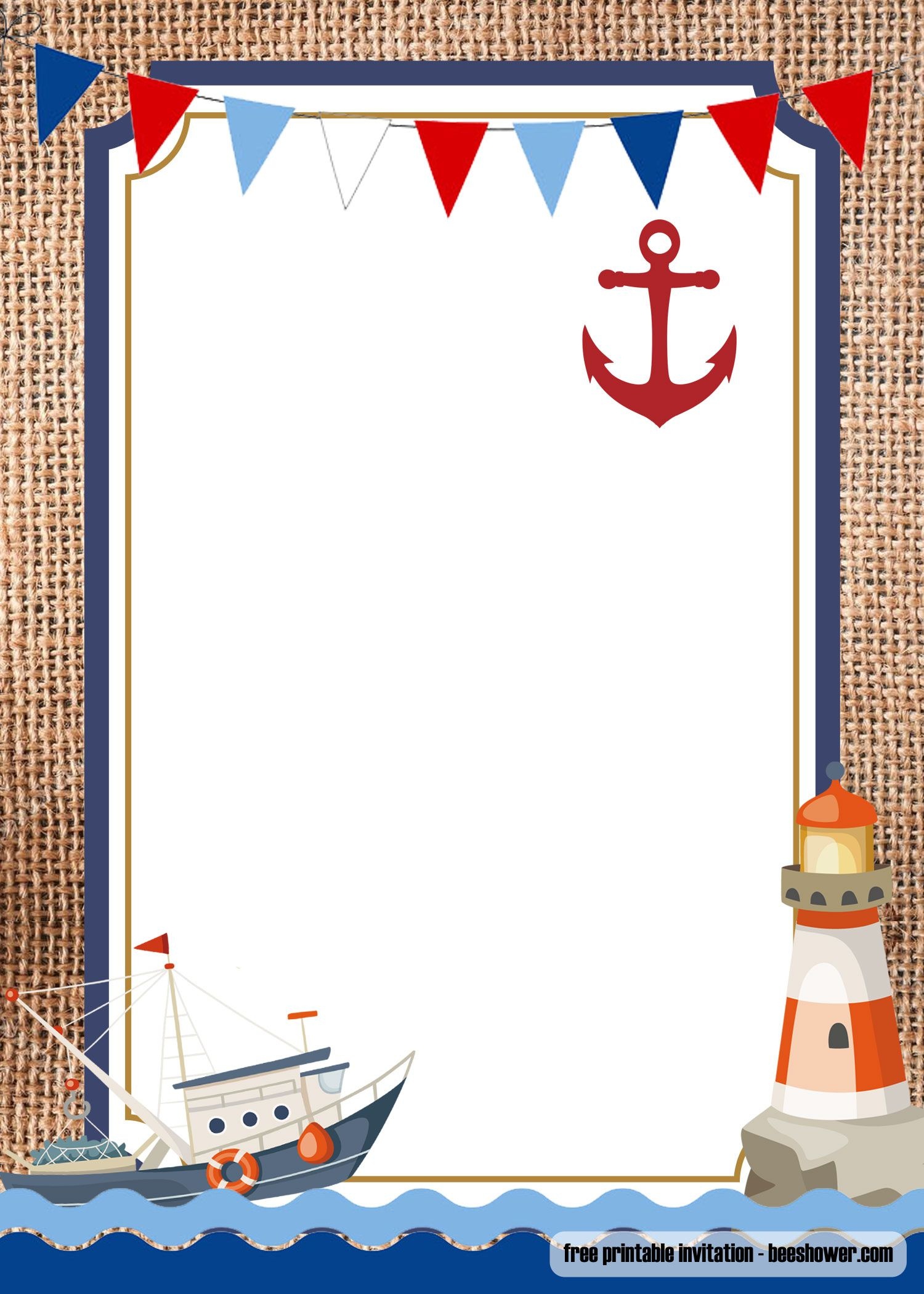 012 Free Nautical Invitation Templates Template Awesome Ideas Themed - Free Printable Sailboat Template