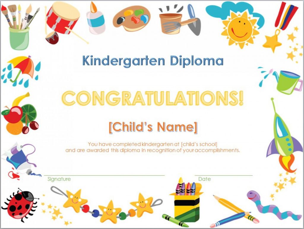 Kindergarten Printable Certificates