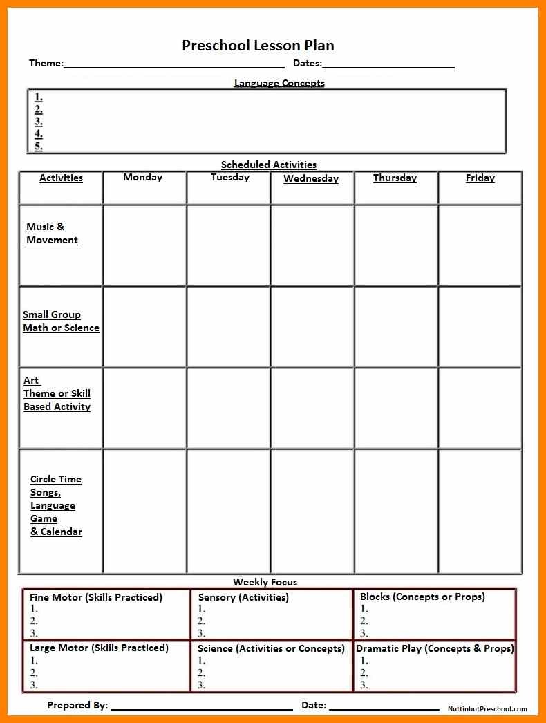 017 Preschool Lesson Plan Template Templates Staggering Doc Free - Free Printable Lesson Plan Template