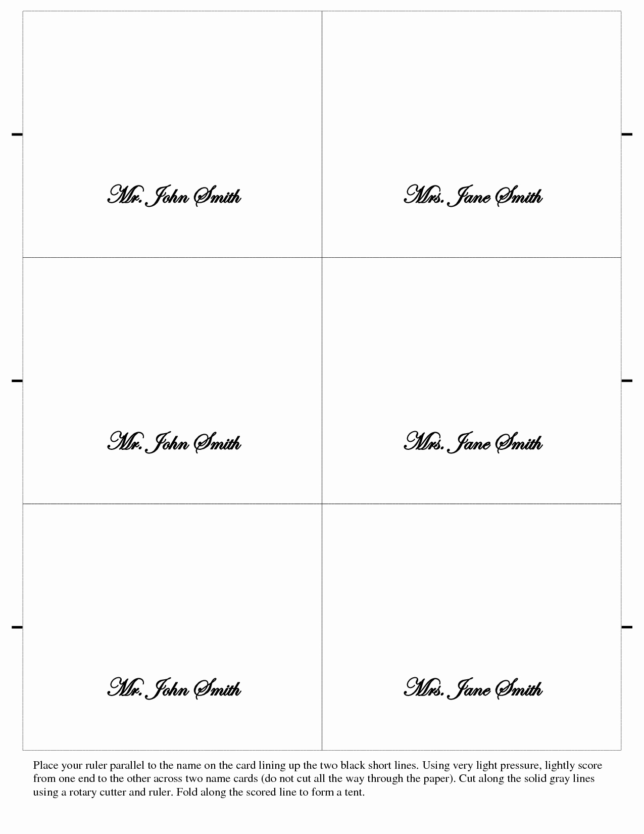 024 Free Printable Place Cards Template Ideas Blank Card Elegant - Free Printable Place Cards Template