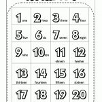 1 20 Number Chart For Preschool | English Activities | Numbers   Free Printable Number Chart 1 20