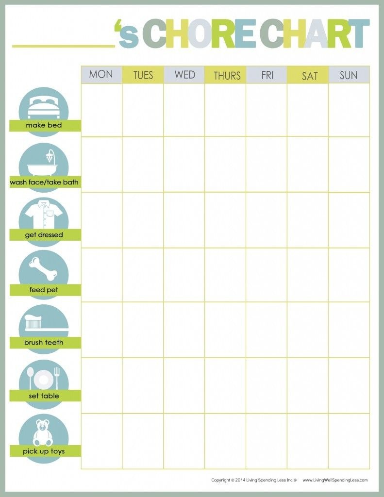 Free Printable Chore Charts For Multiple Children Free Printable