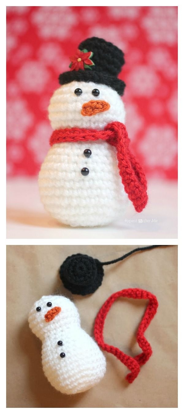 10 Crochet Amigurumi Snowman Free Patterns | Crochet | Crochet - Free Printable Christmas Crochet Patterns