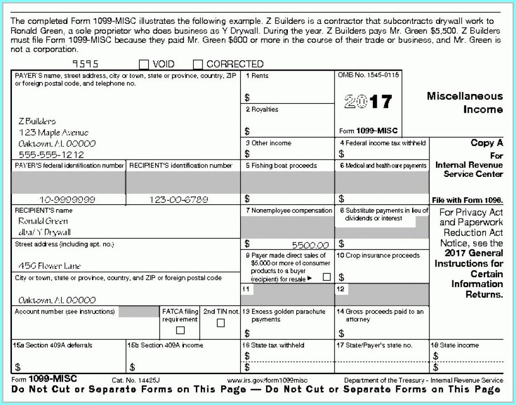 Free Printable 1099 Form 2016 - Free Printable