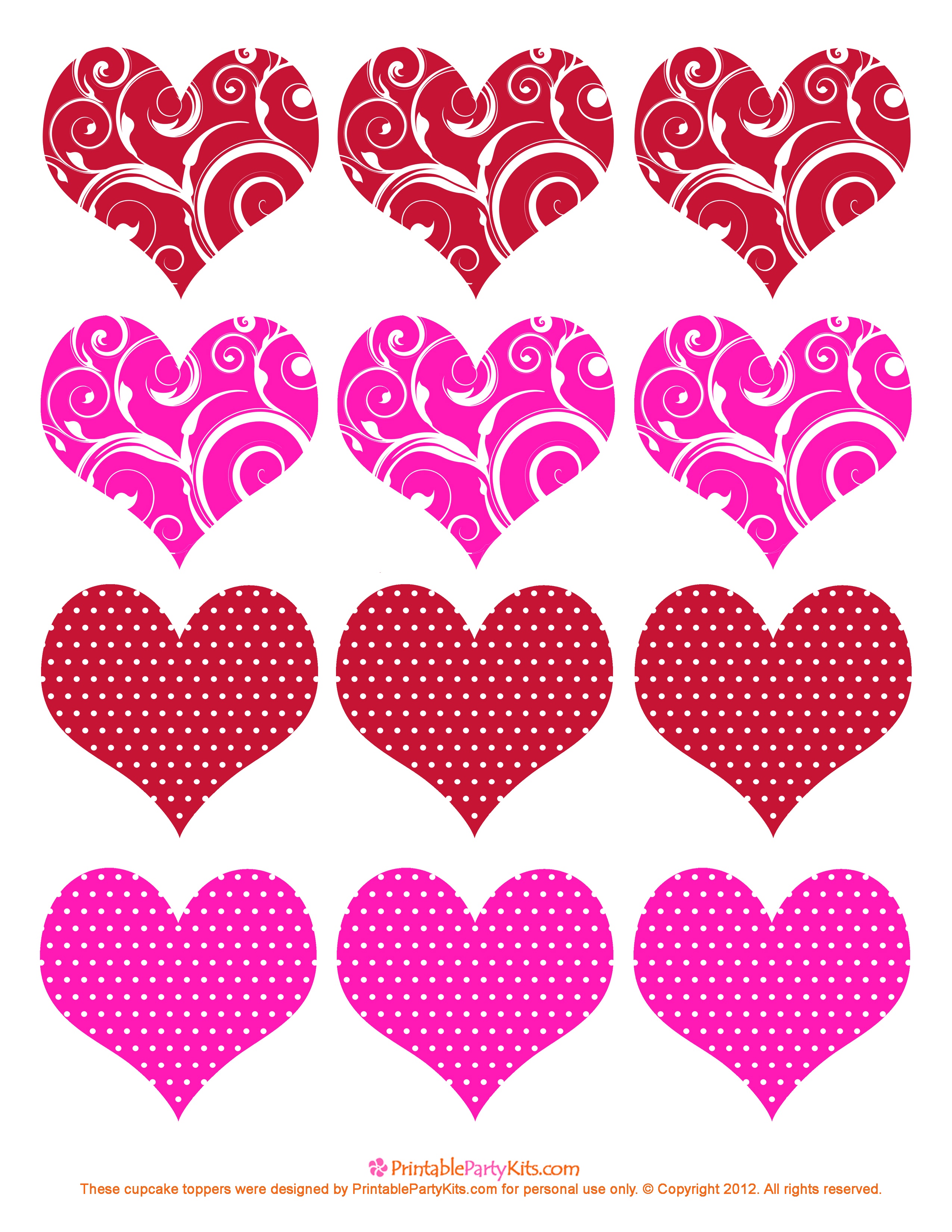 Printable Hearts With Lines