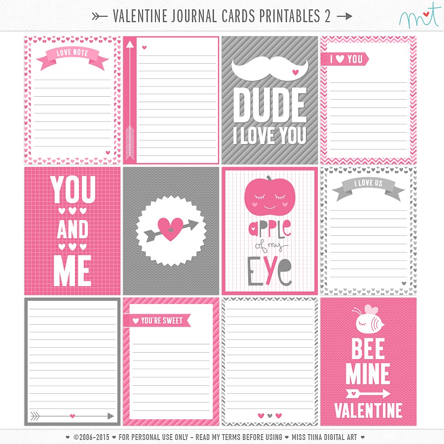 14 Days Of Free Valentine&amp;#039;s Printables Day 6 | Misstiina - Free Printable Personal Cards