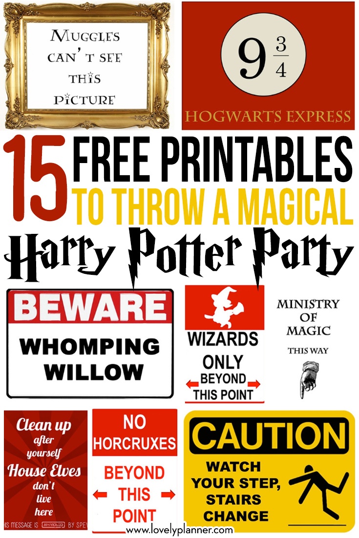 15 Free Harry Potter Party Printables - Part 1 - Lovely Planner - Free Printable Harry Potter Pictures