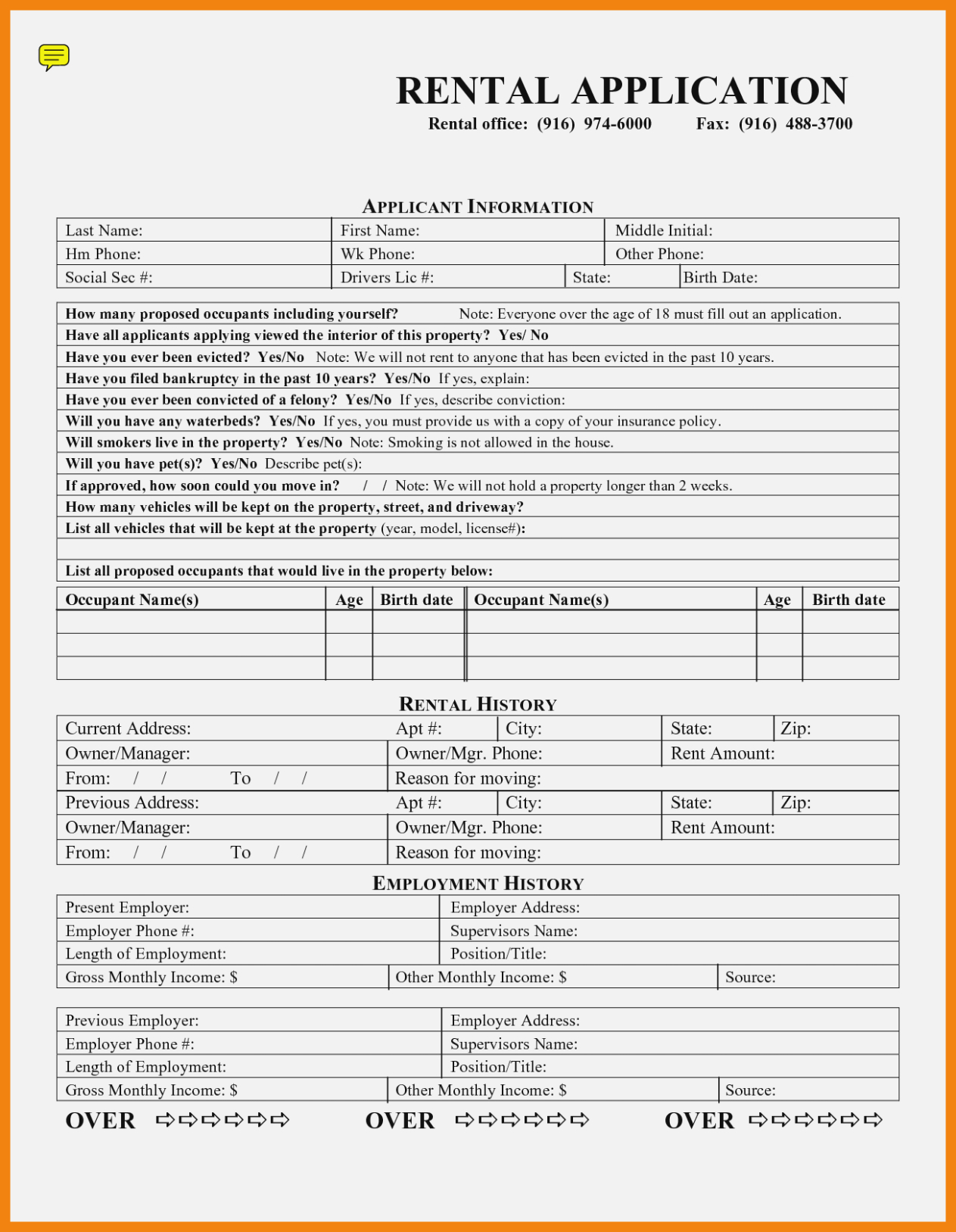 15 Free Printable Rental Application Form | St Columbaretreat House - Free Printable House Rental Application Form
