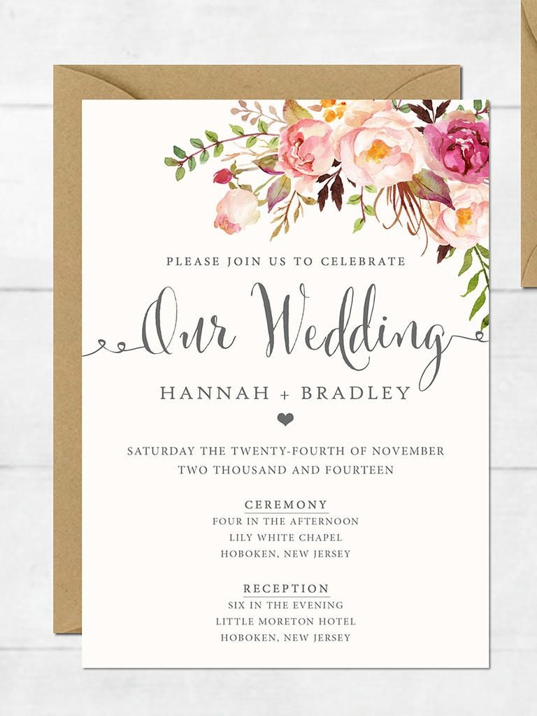 16 Printable Wedding Invitation Templates You Can Diy | Wedding - Wedding Invitation Cards Printable Free