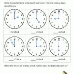 1St Grade Math Worksheets Telling The Time Oclock 1 | Math   K And   Free Printable Telling Time Worksheets For 1St Grade