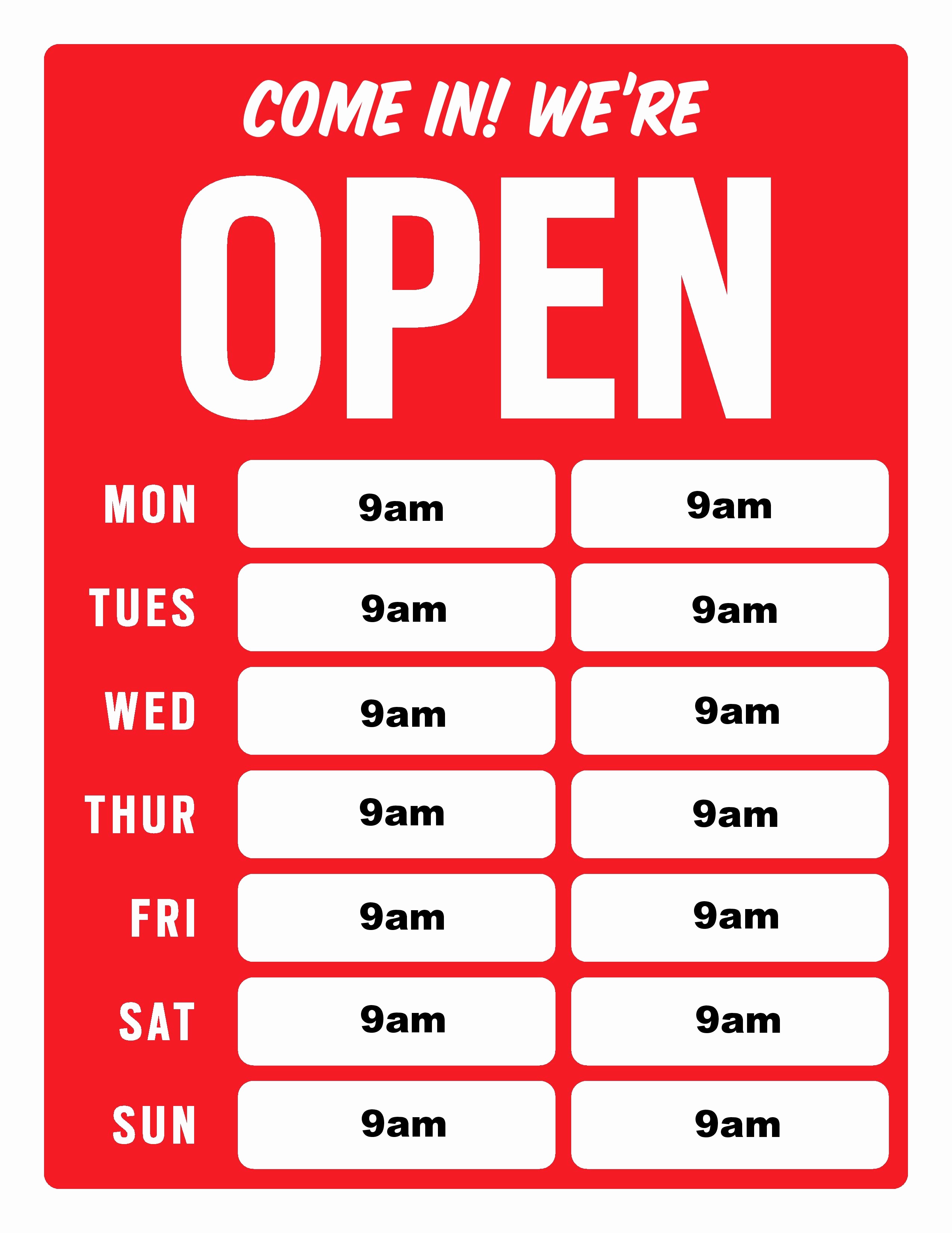 20 Free Printable Business Signs – Guiaubuntupt - Free Printable Business Hours Sign