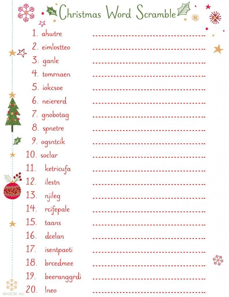 Free Printable Christmas Word Games Free Printable