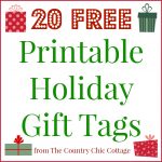 20 Printable Holiday Gift Tags (For Free!!)   The Country Chic Cottage   Free Printable Holiday Gift Labels