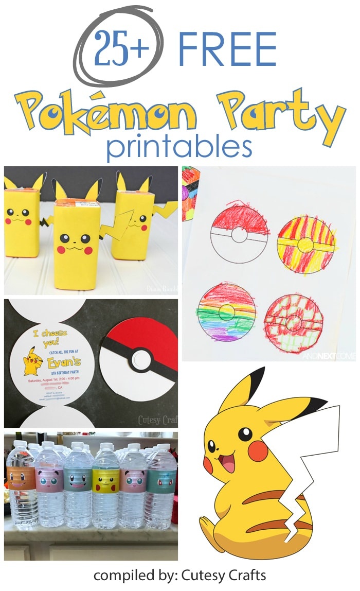 25+ Free Pokemon Party Printables - Cutesy Crafts - Free Printable Pokemon Birthday Invitations