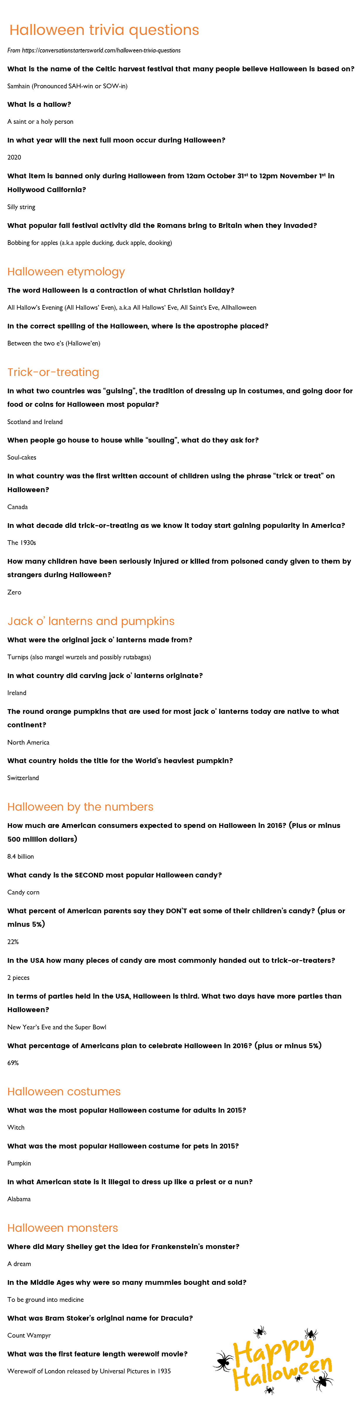 29 Challenging Halloween Trivia Questions - How Many Can You Answer? - Halloween Trivia Questions And Answers Free Printable