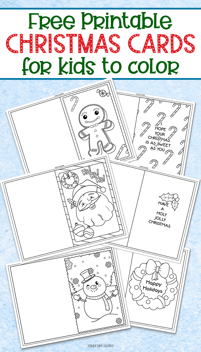 3 Free Printable Christmas Cards For Kids To Color | Sunny Day - Christmas Cards For Grandparents Free Printable