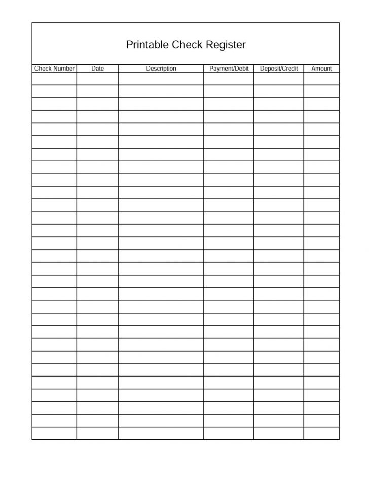 Free Printable Checkbook Register