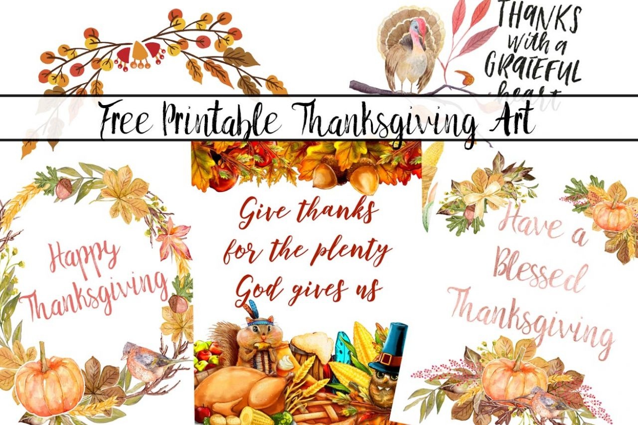 4 Gorgeous Free Printable Thanksgiving Wall Art Designs - Dastin - Free Printable Thanksgiving Images