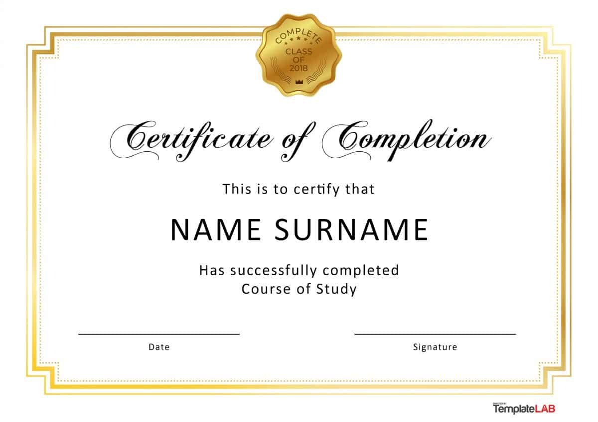 40 Fantastic Certificate Of Completion Templates [Word, Powerpoint] - Free Printable Certificates