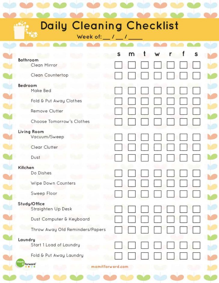 Free Printable Cleaning Schedule